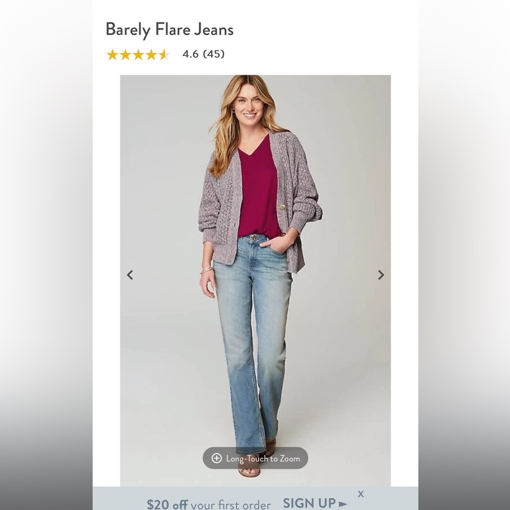 JJill Barely Flare jeans, misses 6, EUC - Picture 12 of 16